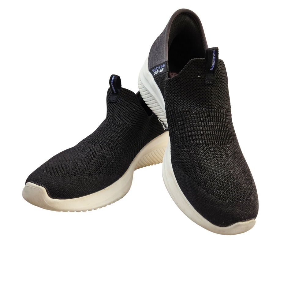 Skechers Slip Ins Women Size 8 Black Mesh Bungee Lace Casual Sneakers Hands Free